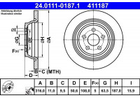Disque de frein 24.0111-0187.1 ATE