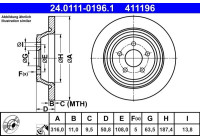 Disque de frein 24.0111-0196.1 ATE