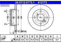 Disque de frein 24.0112-0173.1 ATE