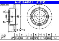 Disque de frein 24.0112-0193.1 ATE