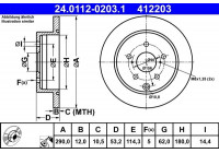 Disque de frein 24.0112-0203.1 ATE