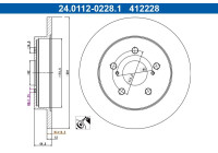 Disque de frein 24.0112-0228.1 ATE