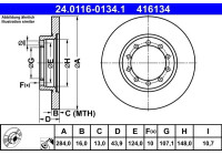 Disque de frein 24.0116-0134.1 ATE