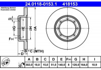 Disque de frein 24.0118-0153.1 ATE