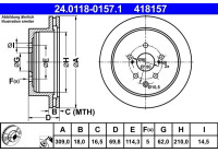 Disque de frein 24.0118-0157.1 ATE