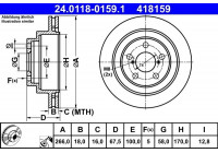 Disque de frein 24.0118-0159.1 ATE