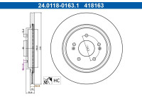Disque de frein 24.0118-0163.1 ATE