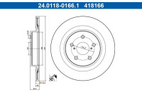 Disque de frein 24.0118-0166.1 ATE