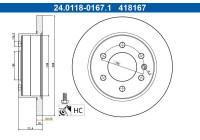Disque de frein 24.0118-0167.1 ATE