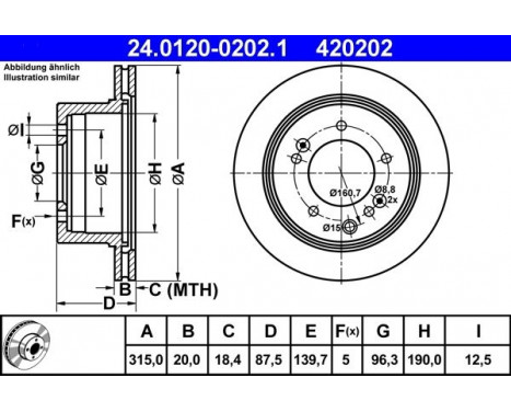 Disque de frein 24.0120-0202.1 ATE, Image 2