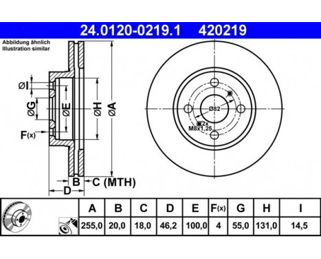 Disque de frein 24.0120-0219.1 ATE, Image 2