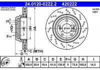 Disque de frein 24.0120-0222.2 ATE