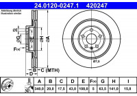 Disque de frein 24.0120-0247.1 ATE