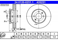 Disque de frein 24.0120-0251.1 ATE
