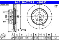 Disque de frein 24.0120-0255.2 ATE