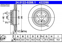Disque de frein 24.0122-0288.1 ATE