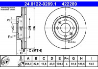 Disque de frein 24.0122-0289.1 ATE