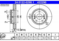 Disque de frein 24.0122-0290.1 ATE