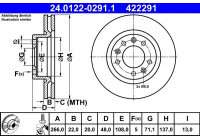 Disque de frein 24.0122-0291.1 ATE