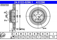 Disque de frein 24.0122-0296.1 ATE
