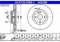 Disque de frein 24.0122-0300.1 ATE