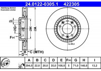 Disque de frein 24.0122-0305.1 ATE