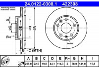 Disque de frein 24.0122-0308.1 ATE