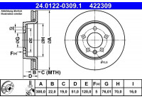 Disque de frein 24.0122-0309.1 ATE