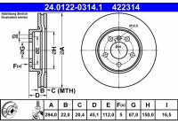 Disque de frein 24.0122-0314.1 ATE