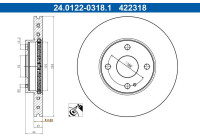 Disque de frein 24.0122-0318.1 ATE