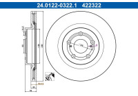 Disque de frein 24.0122-0322.1 ATE