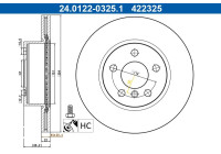 Disque de frein 24.0122-0325.1 ATE