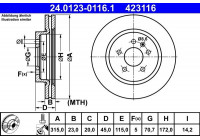 Disque de frein 24.0123-0116.1 ATE