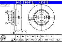 Disque de frein 24.0123-0118.1 ATE