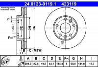 Disque de frein 24.0123-0119.1 ATE