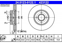 Disque de frein 24.0123-0122.1 ATE