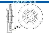 Disque de frein 24.0123-0129.1 ATE