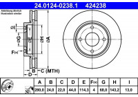 Disque de frein 24.0124-0238.1 ATE