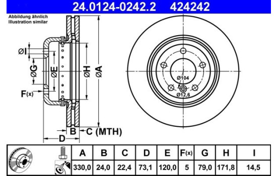 Disque de frein 24.0124-0242.2 ATE