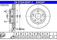 Disque de frein 24.0124-0247.1 ATE