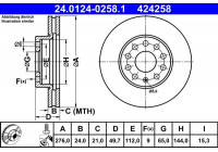 Disque de frein 24.0124-0258.1 ATE