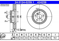 Disque de frein 24.0124-0259.1 ATE