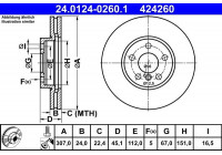 Disque de frein 24.0124-0260.1 ATE
