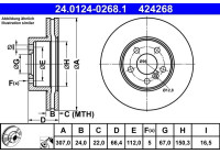 Disque de frein 24.0124-0268.1 ATE