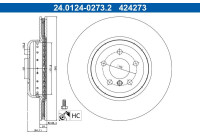 Disque de frein 24.0124-0273.2 ATE