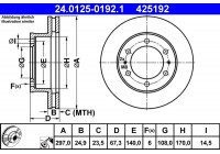 Disque de frein 24.0125-0192.1 ATE