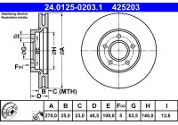 Disque de frein 24.0125-0203.1 ATE