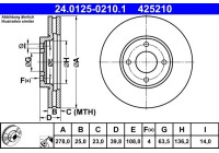 Disque de frein 24.0125-0210.1 ATE