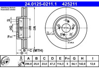 Disque de frein 24.0125-0211.1 ATE