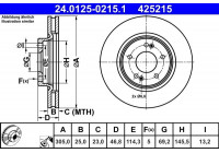 Disque de frein 24.0125-0215.1 ATE